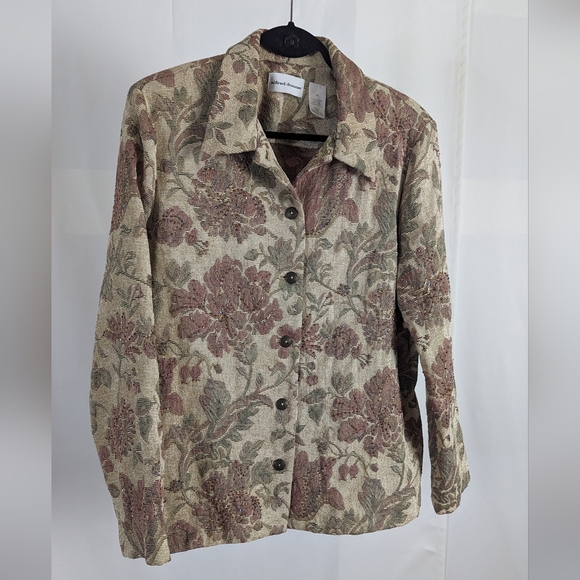 Vintage Alfred Dunner floral beaded tapestry jacket - Picture 5 of 10